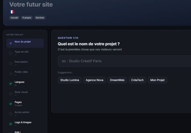 creeaxtion de projet