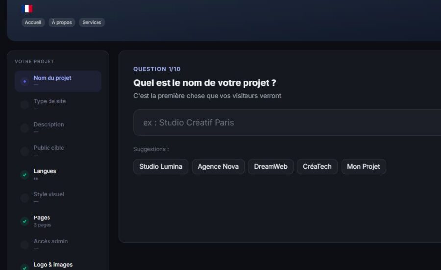 creeaxtion de projet